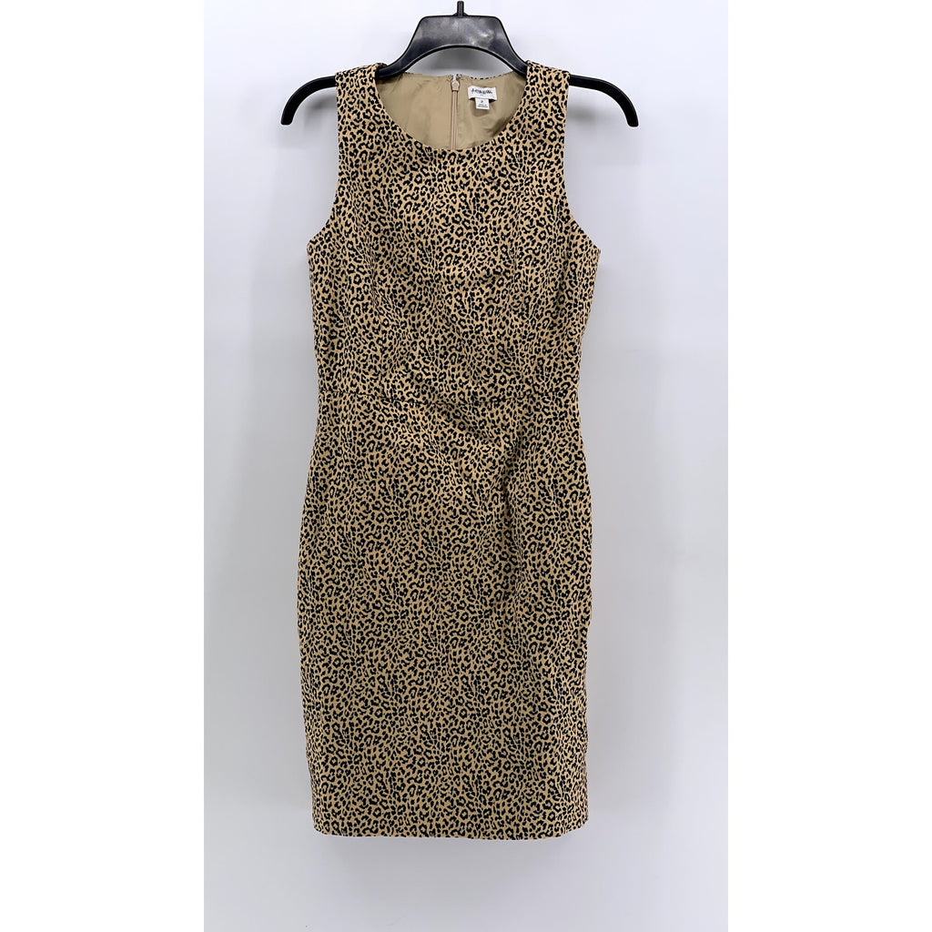 J.CREW Women's Tan Animal Print Sleeveless Sheath Mini Dress SZ 2