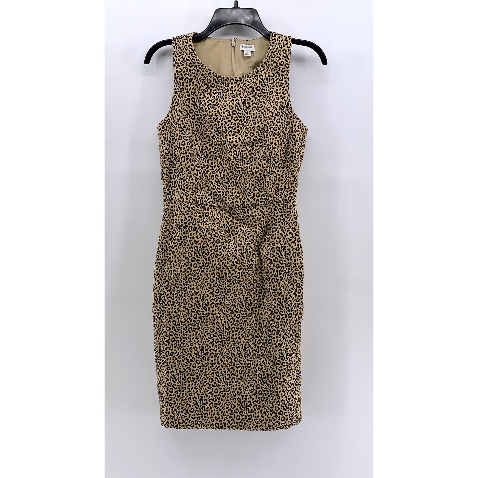 J.CREW Women's Tan Animal Print Sleeveless Sheath Mini Dress SZ 2
