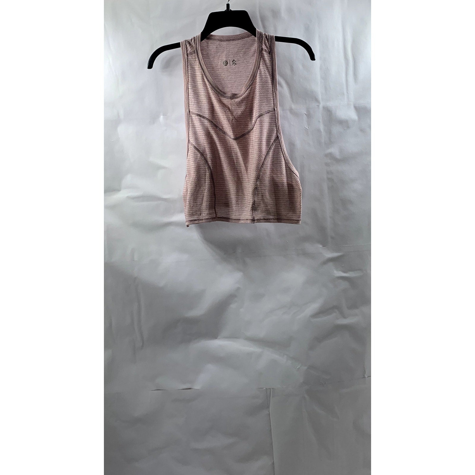 LULULEMON Women's Light Pink Textured Stronger As One Scoop-Neck Muscle Tank SZ6