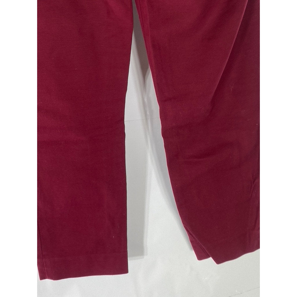 GAP Women's Garnet Red Regular-Fit Slim-Leg Flat Front Cropped Pant SZ 4