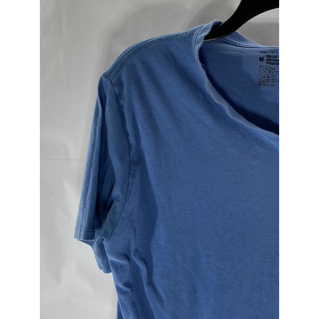 JOCKEY Men’s Blue Solid Cotton Stretch V-Neck Short Sleeve T-Short SZ M