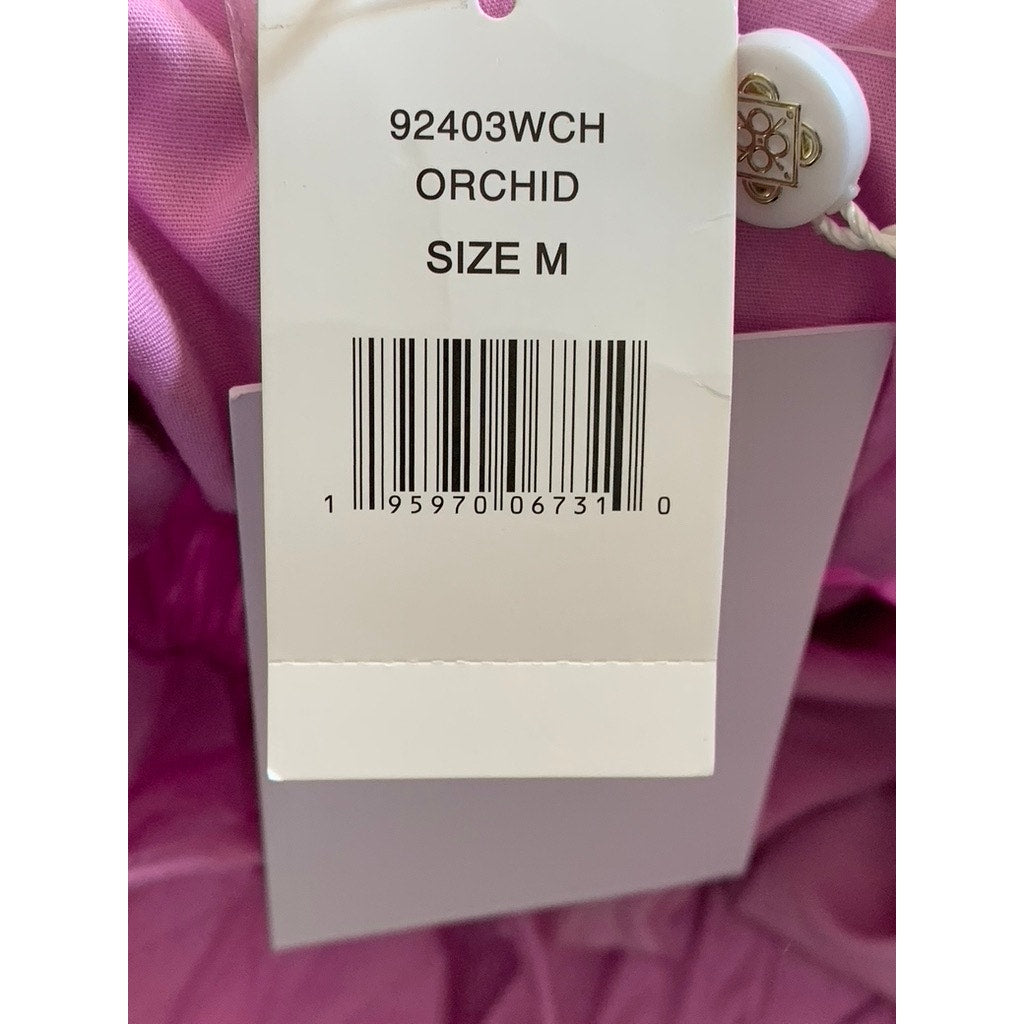 WAYF Women's Orchid Wisteria Smocked Tiered Adjustable Strap Midi Dress SZ M