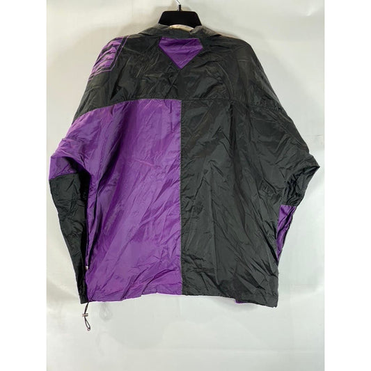 FILLING PIECES Men's Black/Purple Colorblock Zip-Up Lightweight Jacket SZ M