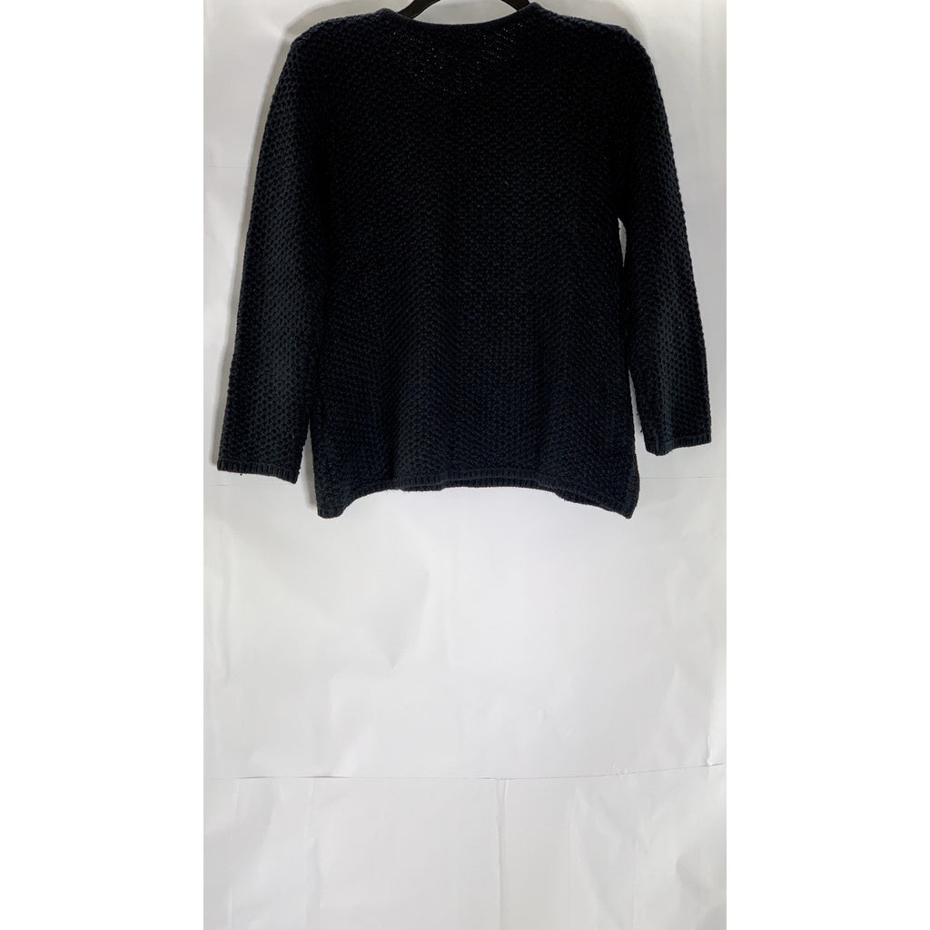 ISABEL MARANT Women's Black Crewneck Open Knit Sweater SZ 38 (US-M)