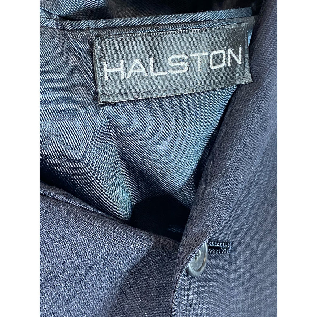 HALSTON Today's Man Men's Navy Pure Wool Vintage Two-Button Blazer SZ 40R