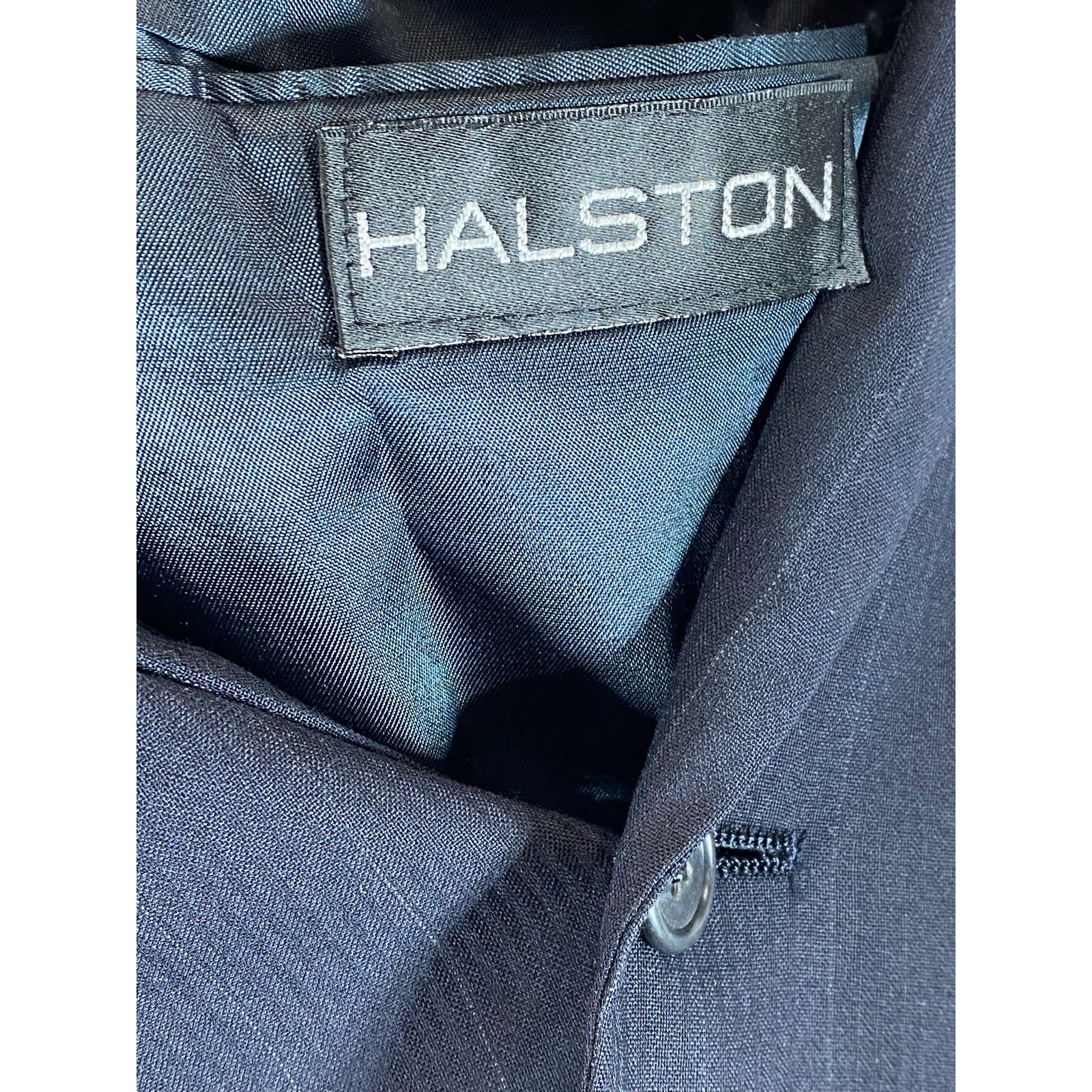 HALSTON Today's Man Men's Navy Pure Wool Vintage Two-Button Blazer SZ 40R