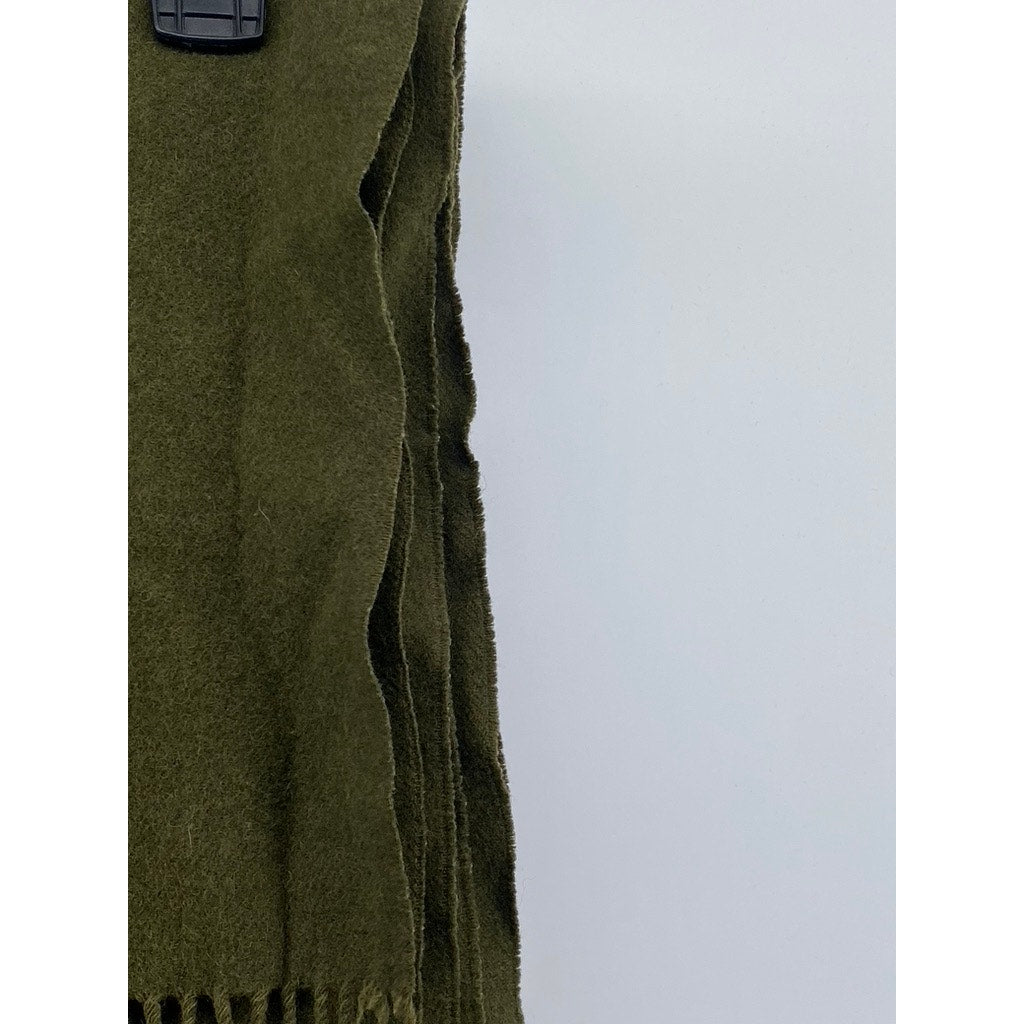 BERGDORF GOODMAN Unisex Adult Olive Green Cashmere Soft Fringe Scarf SZ OS