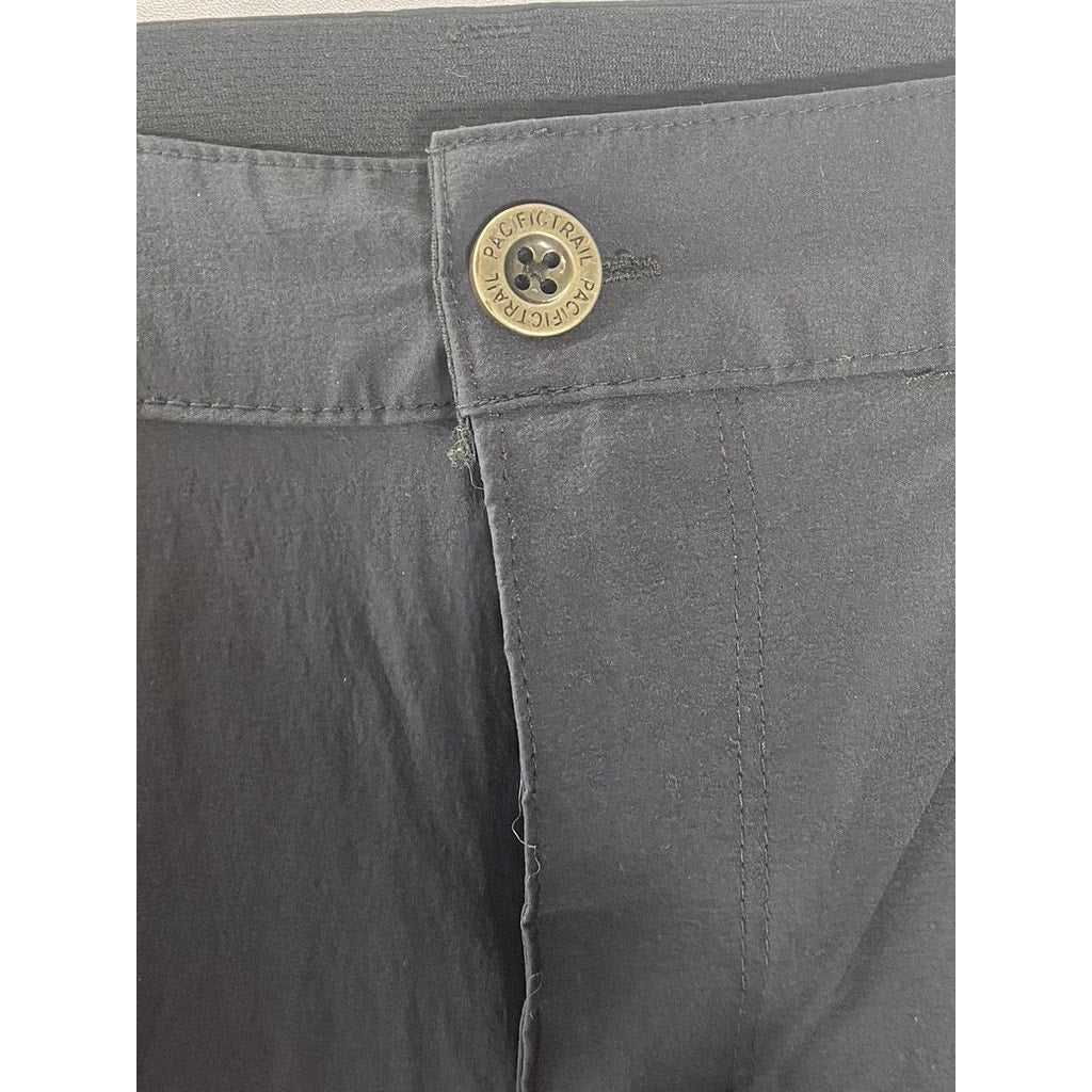 PACIFIC TRAIL Women's Solid Black Roll-Tab Hem Outdoor Lightweight Pant SZ M
