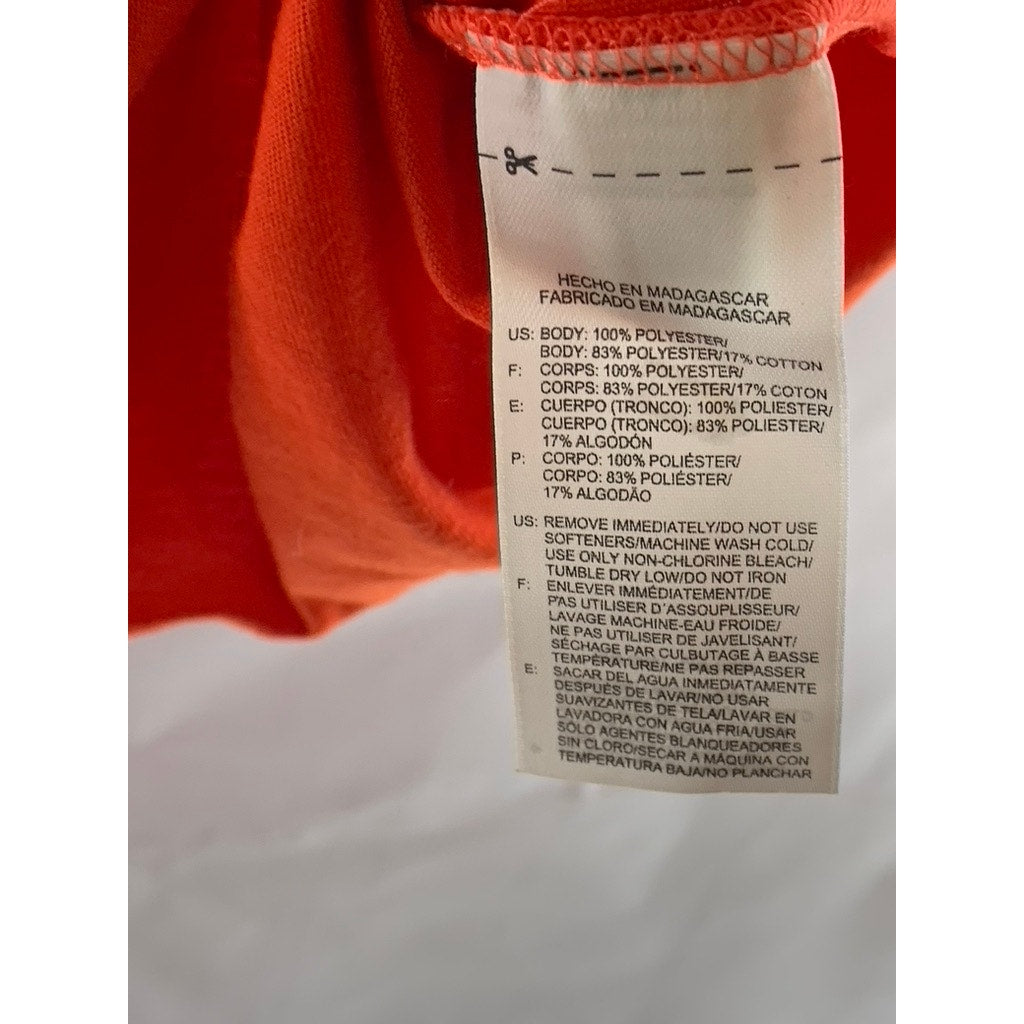 REEBOK Men's Red PlayDry Crewneck Short Sleeve Logo T-Shirt SZ L