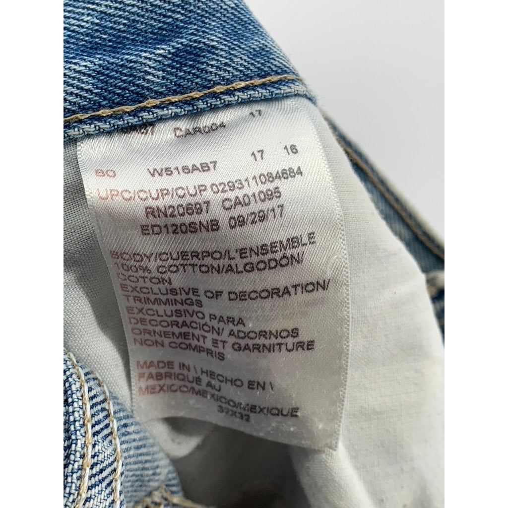 DICKIES Men's Light Blue Denim Distressed Straight-Leg Regular-Fit Jeans SZ 34