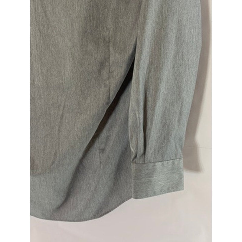 ELLE HOMME Men's Grey Slim-Fit Button-Up Long Sleeve Shirt SZ S