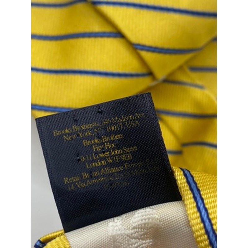 BROOKS BROTHERS Men's Yellow/Blue Striped Tie