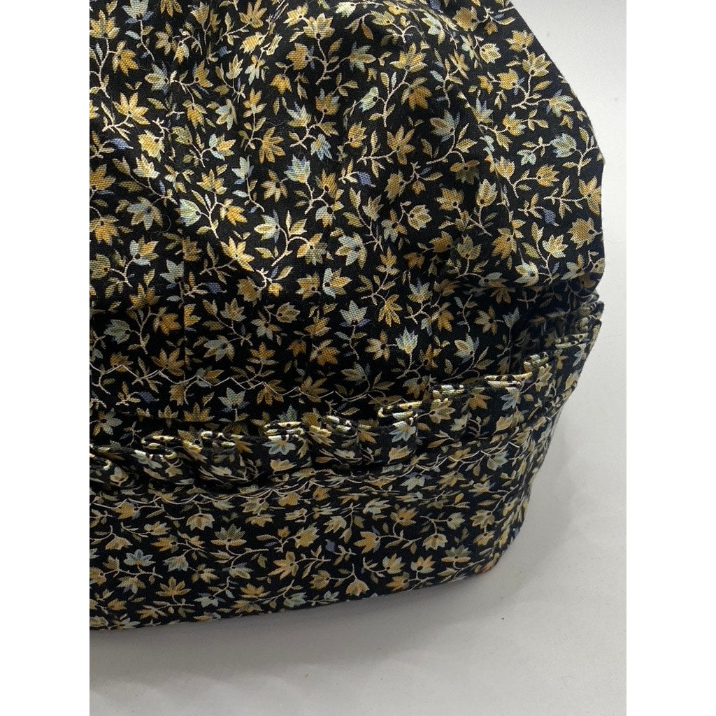 UNBRANDED Women’s Black Floral Print Ruffle Prairie Hat SZ L