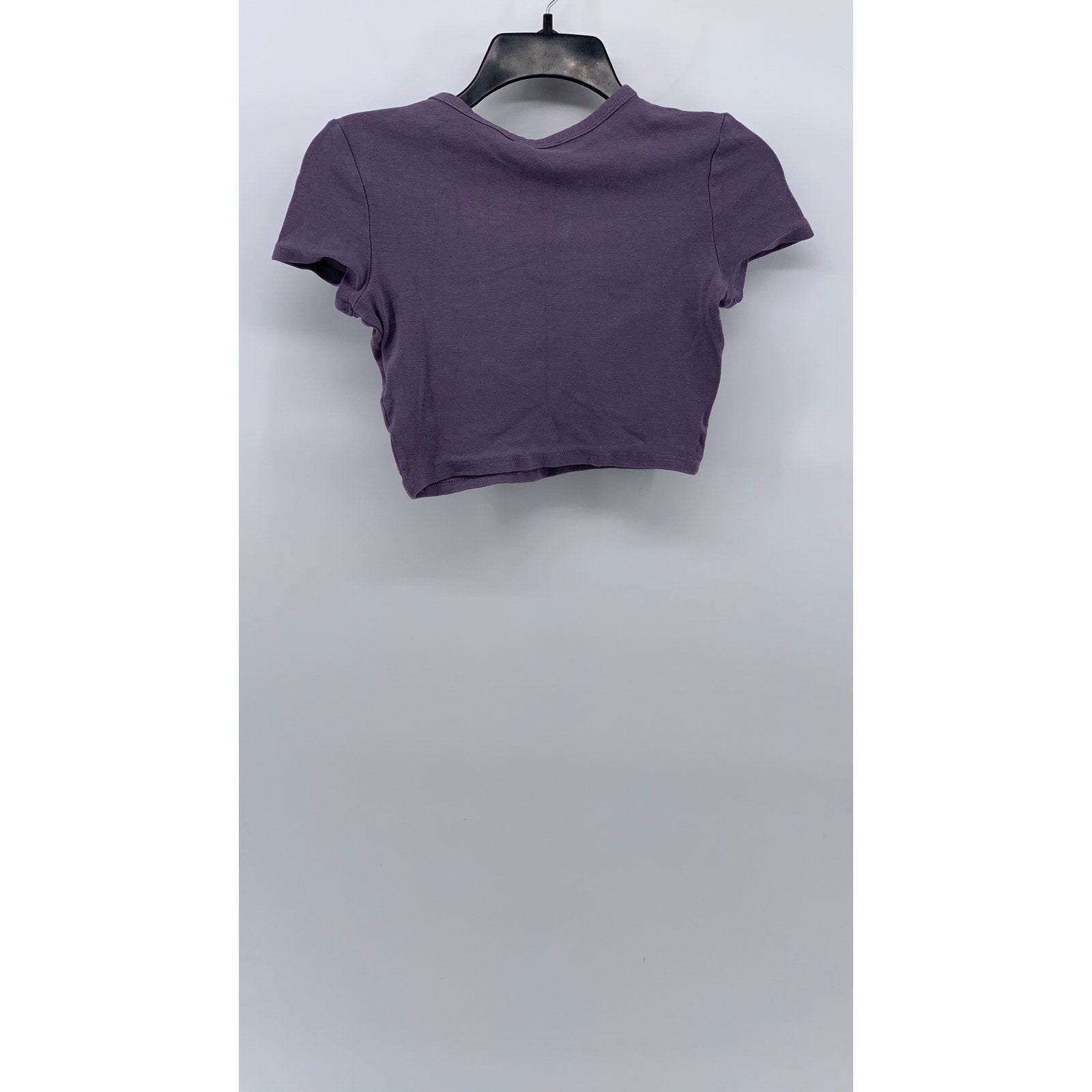 ZARA Women's Lavender Purple Casual Crewneck Short Sleeve Knit Cropped Top SZ S