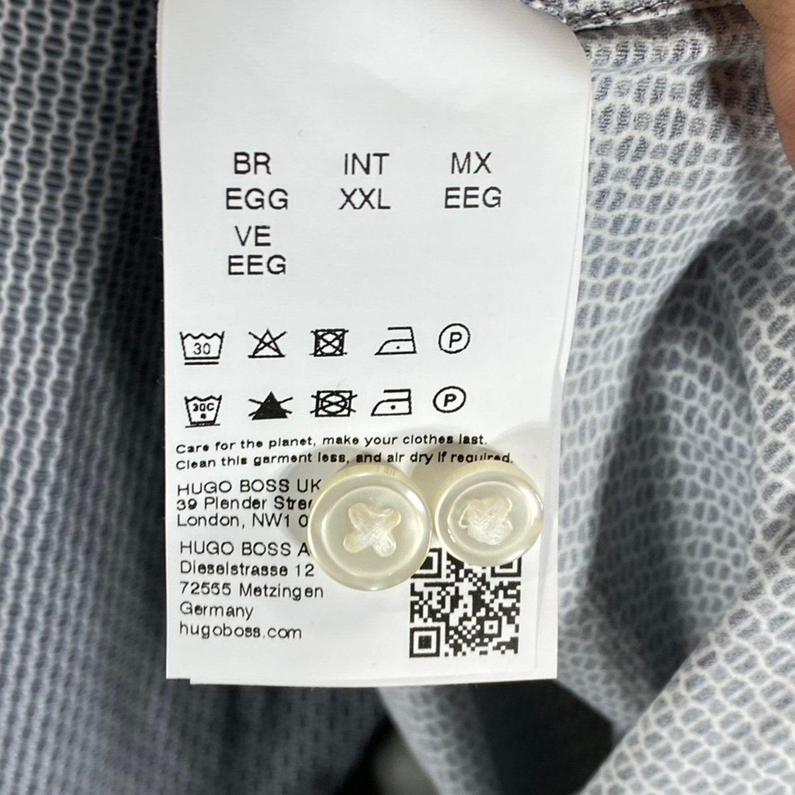 HUGO BOSS Men's Black Geometric-Print Slim-Fit Stretch Button-Up Shirt SZ 2XL