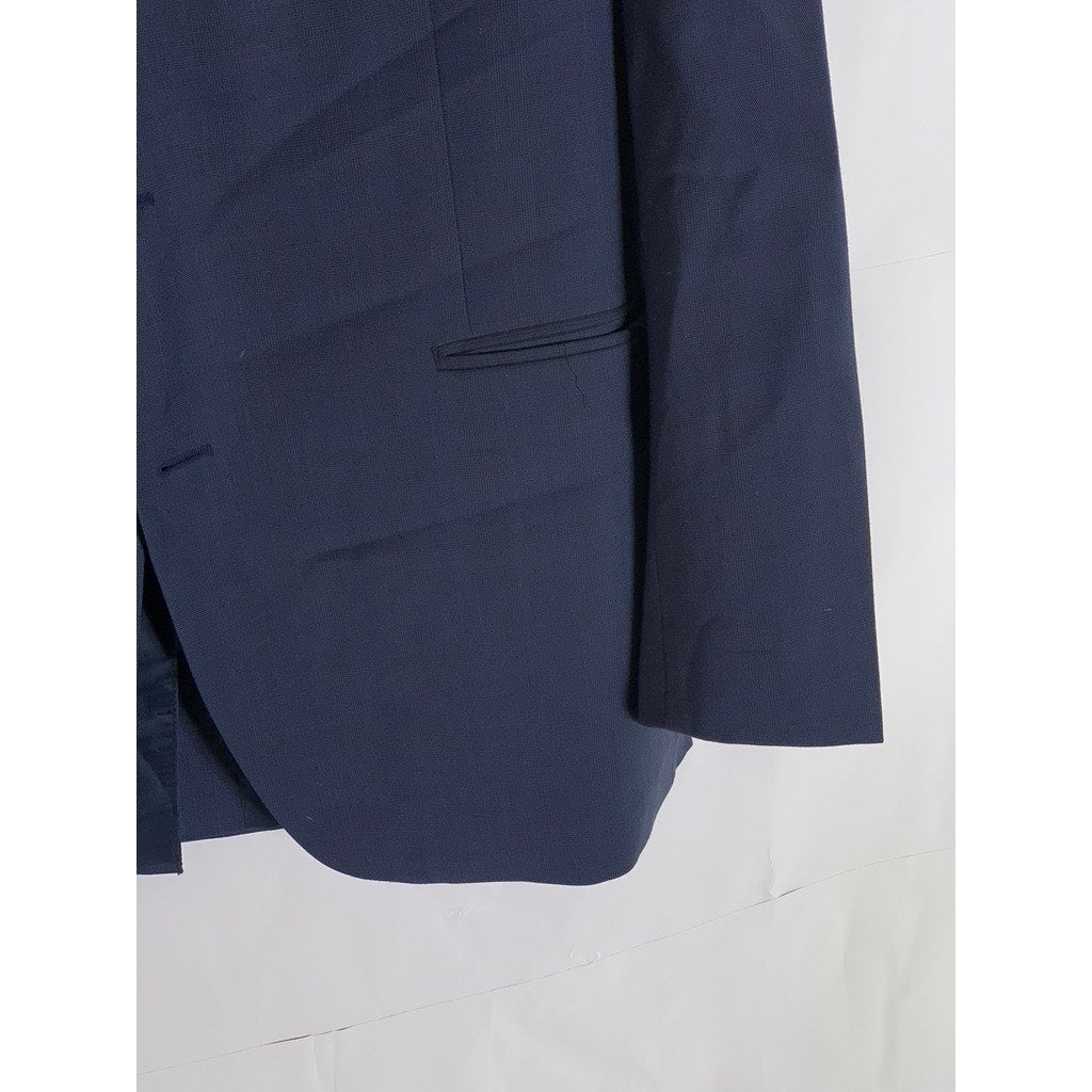 LAUREN RALPH LAUREN Men's Navy Wool Natural Stretch Two-Button Long Balzer SZ44L