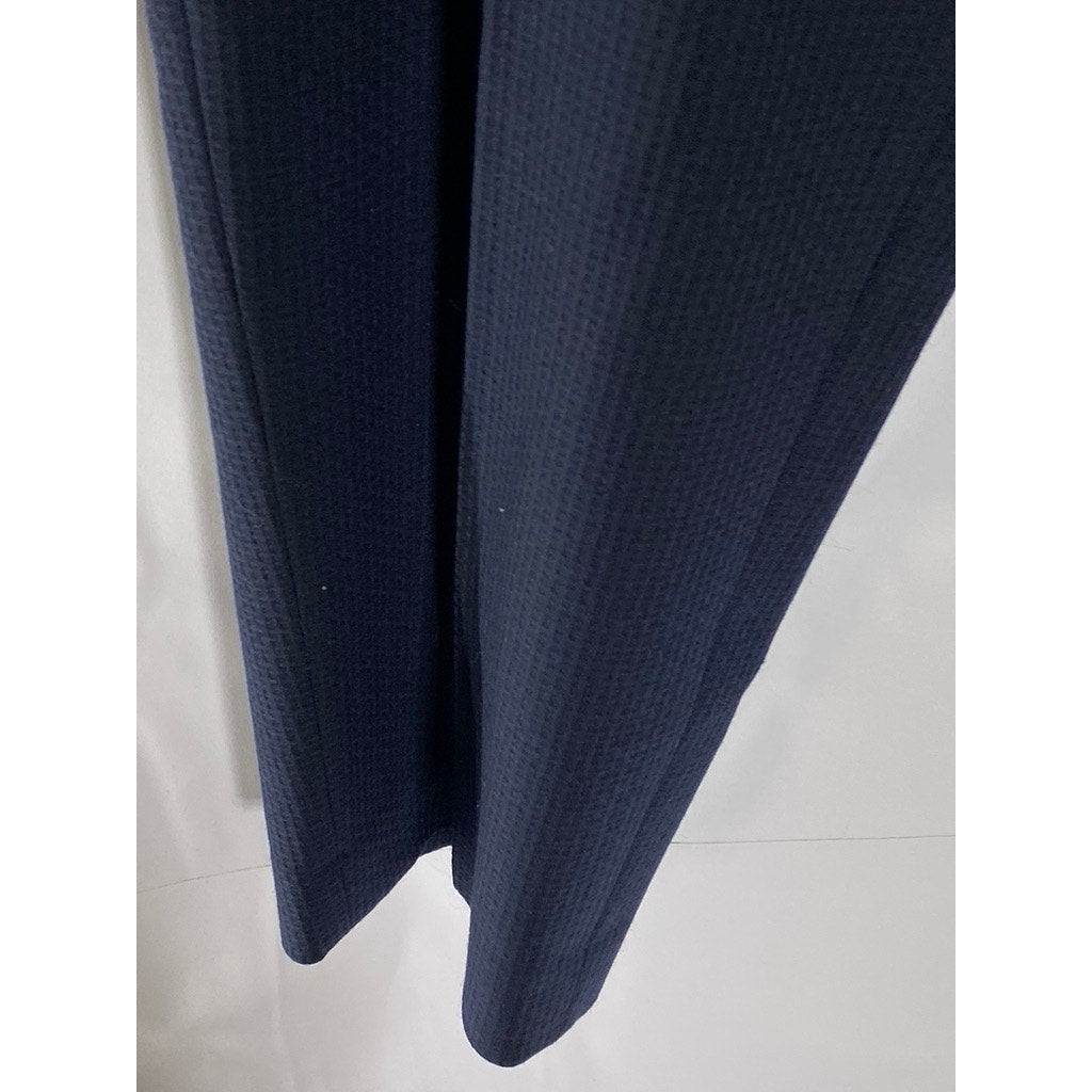 THEORY Men's Navy Waffle Textured Logan Tailored Flat-Front Dress Pant SZ 34