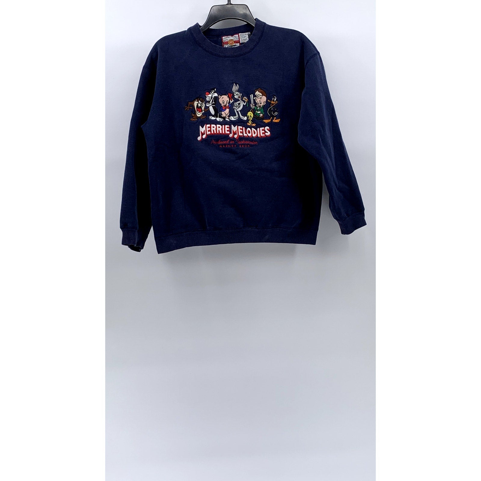 LOONEY TUNES Women’s Vintage Navy Blue Merrie Melodies Graphic Sweatshirt SZ S