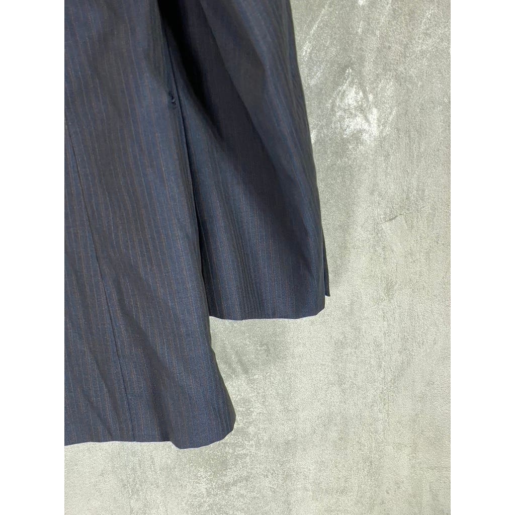 HICKEY FREEMAN Men's Navy Short Striped Two-Button Worsted Wool Suit Jacket SZ40