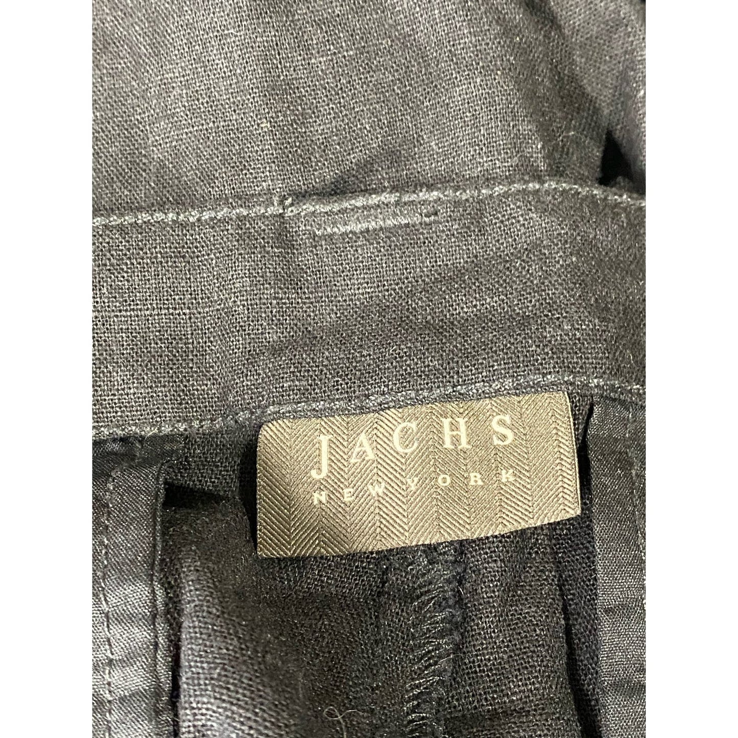 JACHS NEW YORK Men's Black Relaxed-Fit Linen-Blend Bowie Chino Pant SZ 36