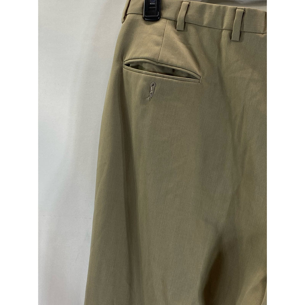 TOMMY HILFIGER Men's Tan Vintage Pleated Front Cuffed Dress Pants SZ 40X31
