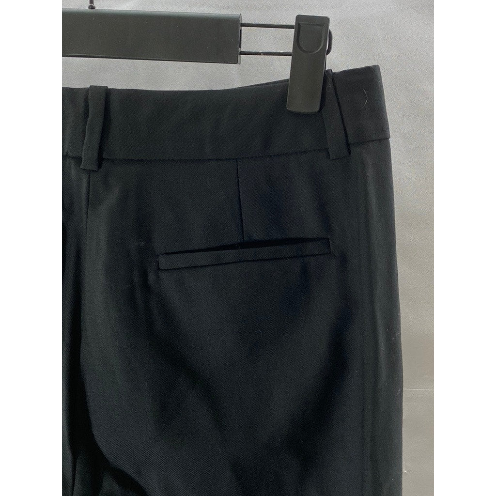 J.CREW Women's Petite Black Wool Preston Super 120's Wide-Leg Dress Pant SZ 0P