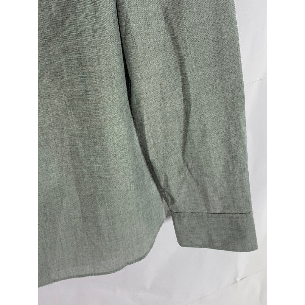 H&M Men's Gray Custom Made Slim Fit Easy Iron Button-Up Long Sleeve Shirt SZ M