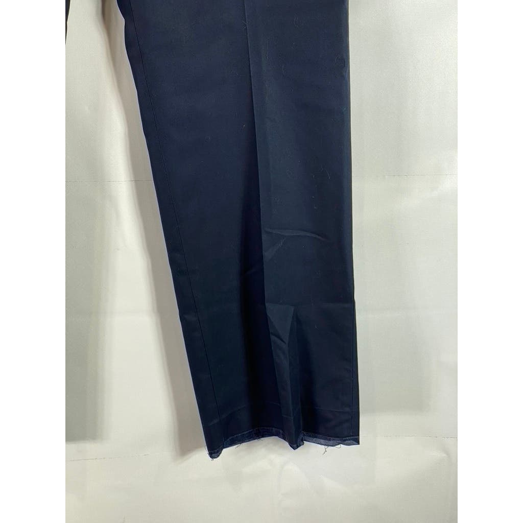 BROOKS BROTHERS 346 Women's Navy Stretch Flat Front Wide-Leg Trousers SZ 16