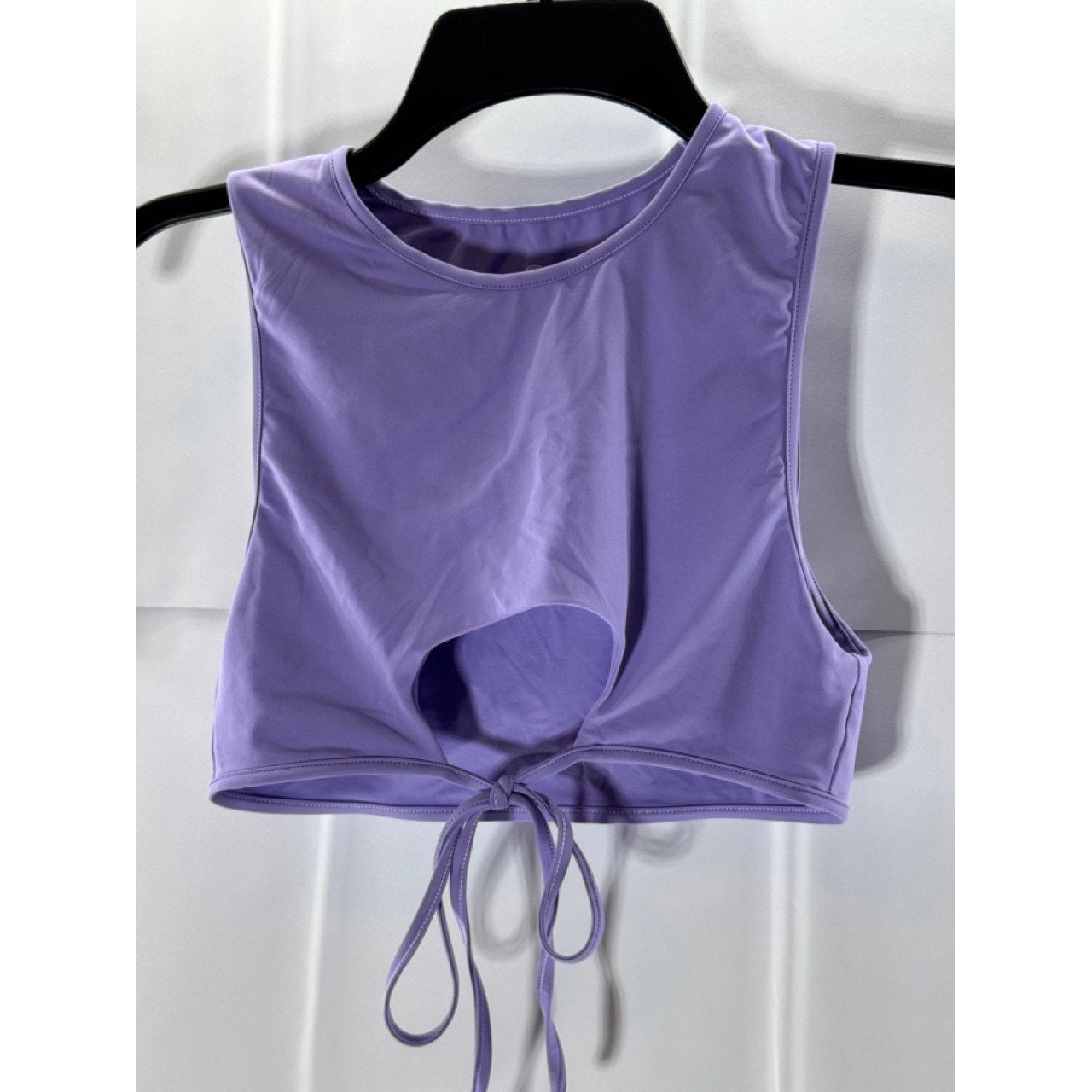 TOAST SWIM Women's Lavender Crewneck Signature Peek-A-Boo Bikini Top SZ S