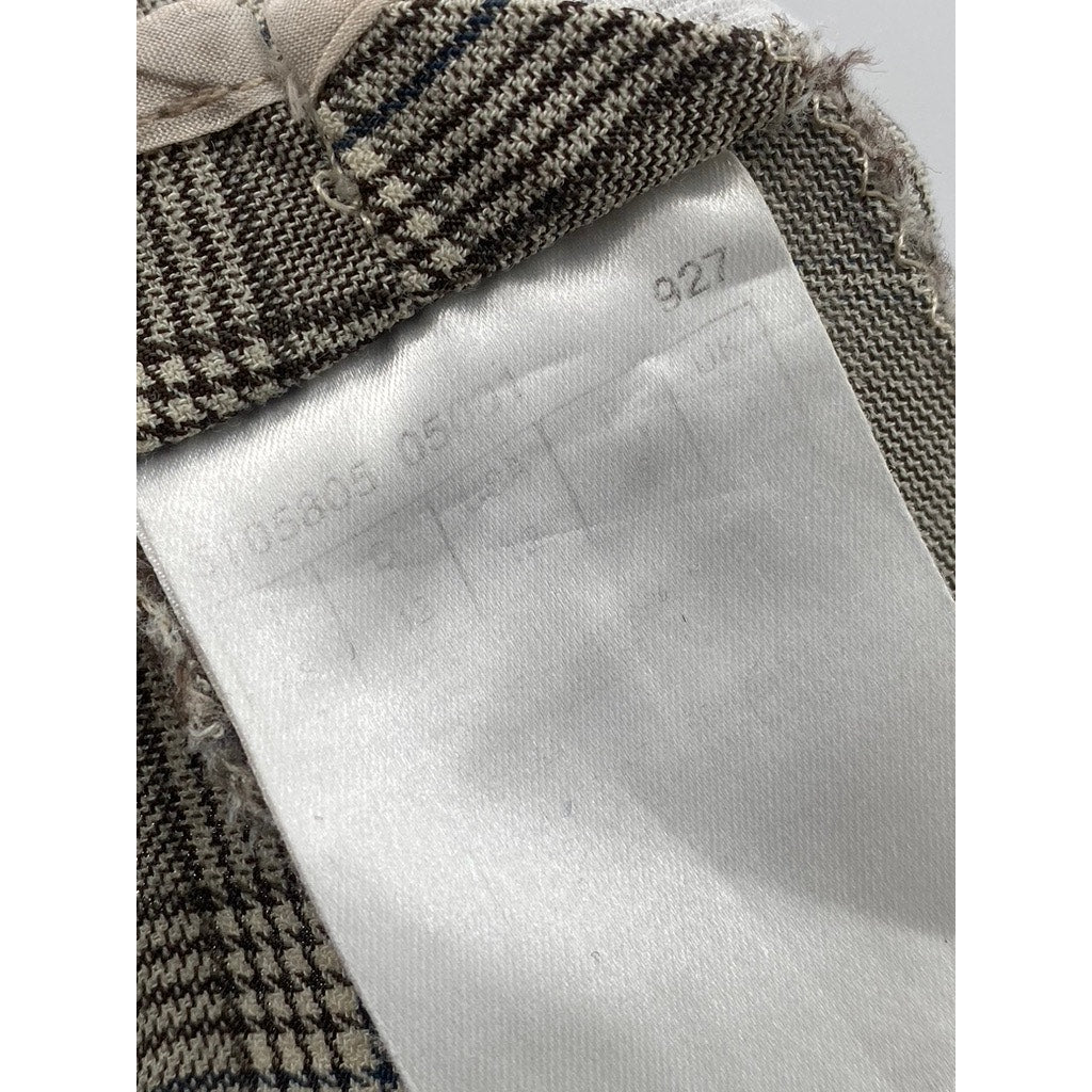 UNBRANDED Women’s Tan Plaid Hook & Bar Straight-Leg Pants SZ 12