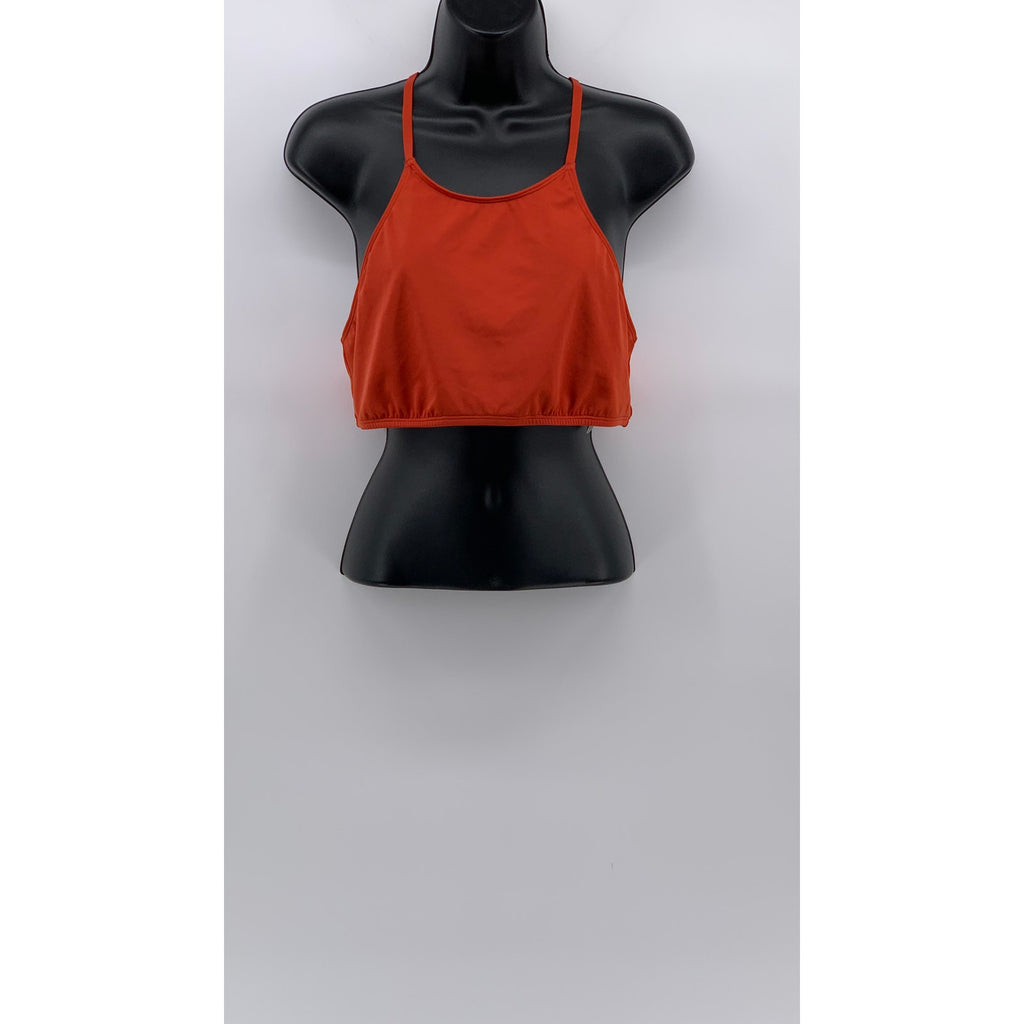 OUT FROM UNDER Women's Orange Scoop-Neck Spaghetti Strap Cross-Back Swim Top SZL