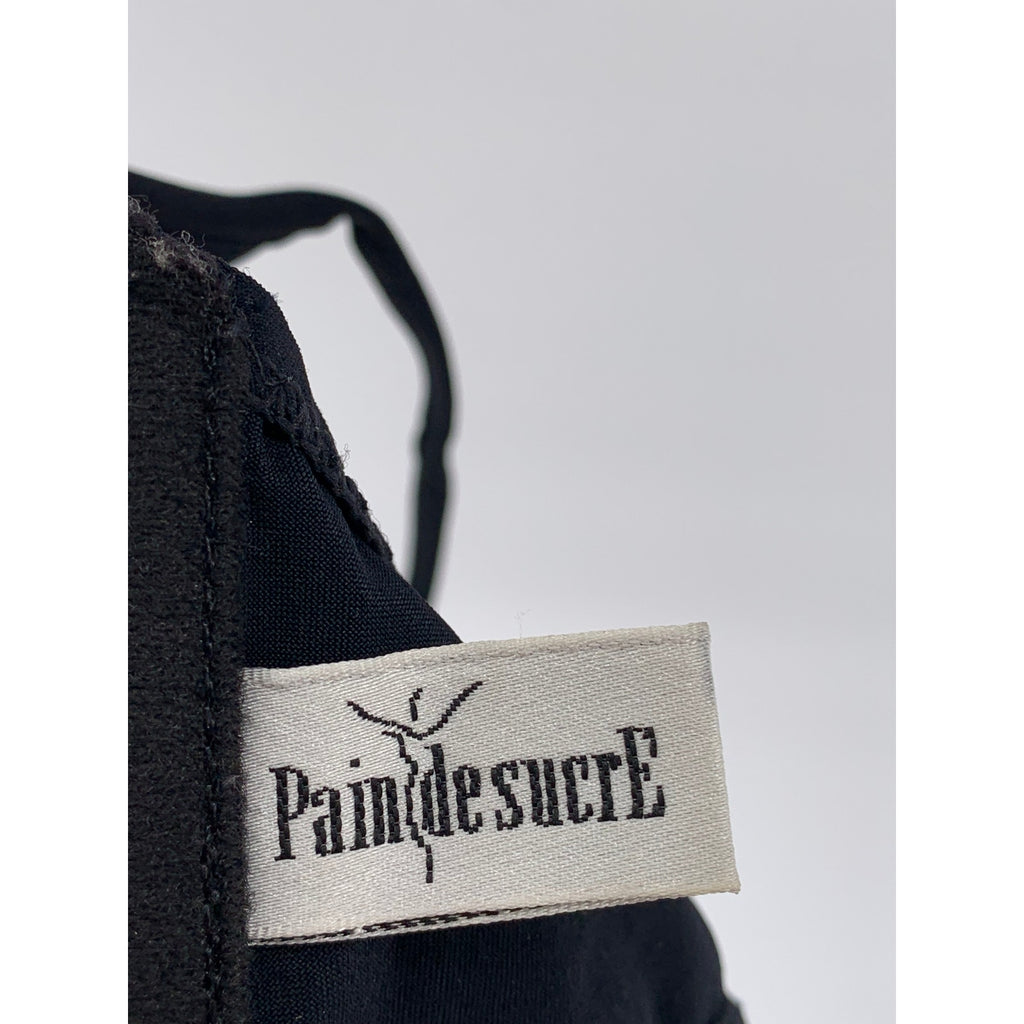 PAIN DE SUCRE Women's Black V-Neck Spaghetti Strap Padded Bikini Top SZ 34B