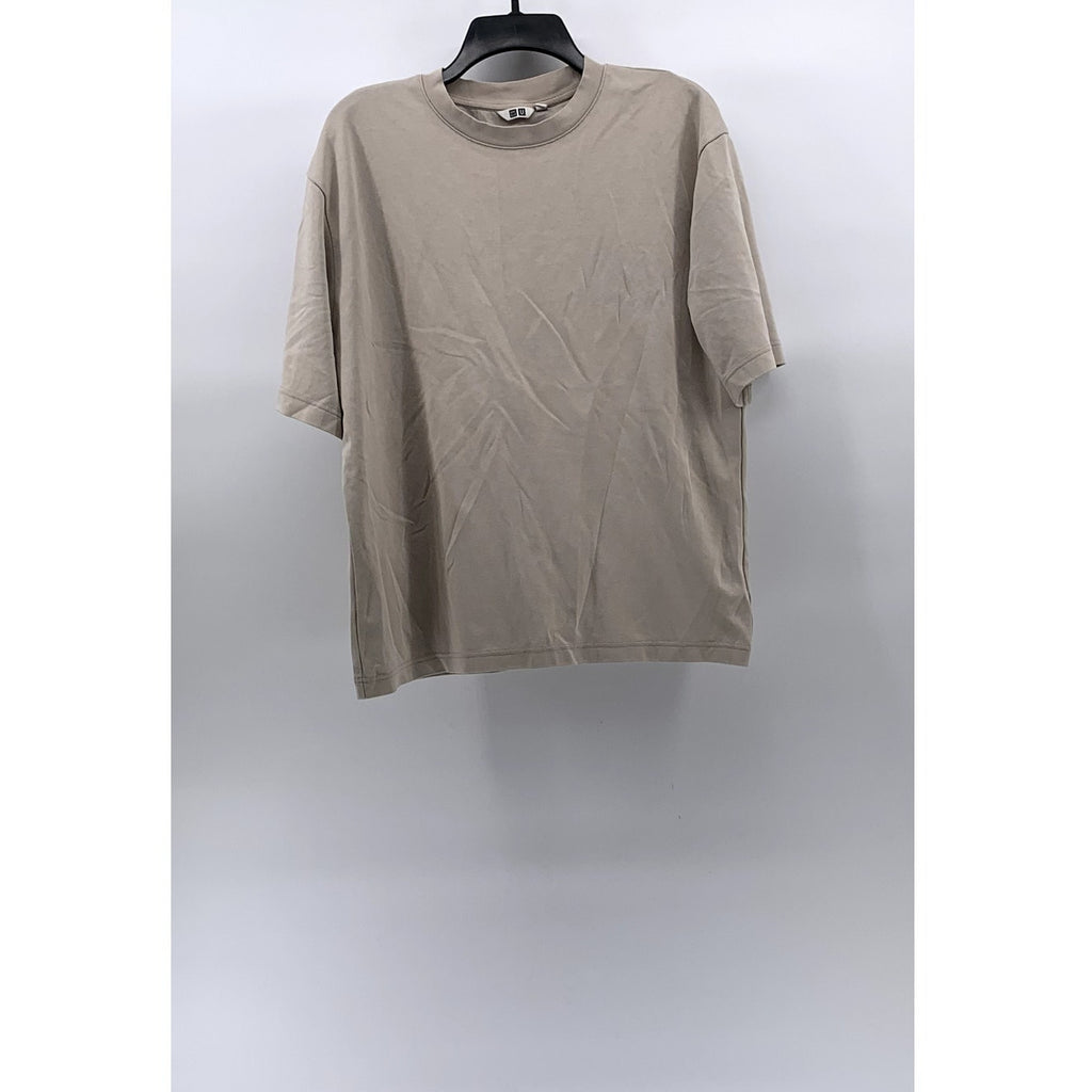 UNIQLO Men's Beige AIRism Crewneck Oversized Short Sleeve T-Shirt SZ M