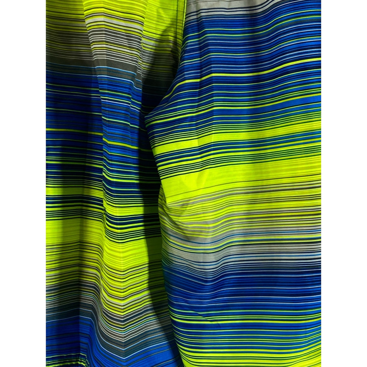NIKE Men's Blue/Neon Green Mesh Lined Drawstring Pull-On Swim Trunks SZ M