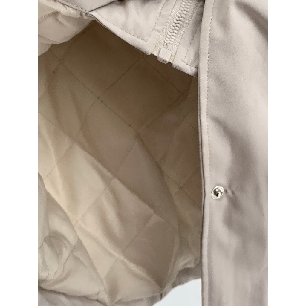 HFX Women's Beige Zip-Up Weather Resistant Polyester Jacket SZ S