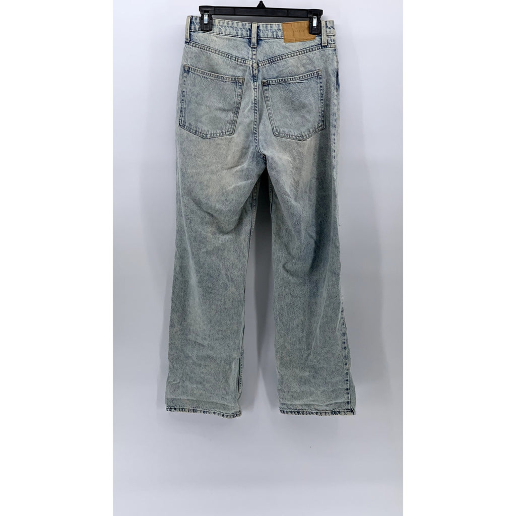 &DENIM Women's Light Blue Distressed High-Rise Loose Fit Straight Leg Jeans SZ 6