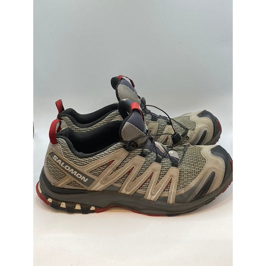 SALOMON Men's Beige-Black Mesh Ortholite Lace-Up Hiking Sneaker SZ 10.5