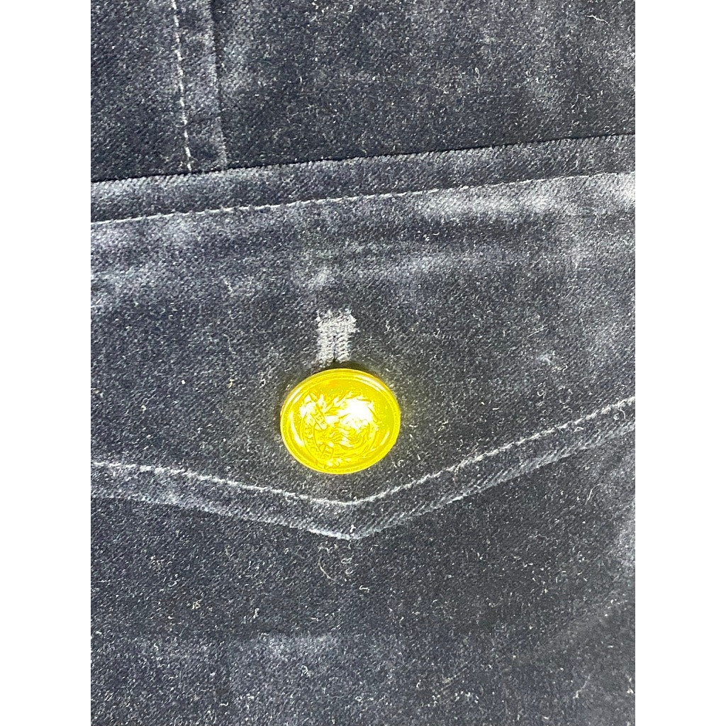 A.L.C. Women's Black Velvet Ivy Button-Front Long Sleeve Mini Dress SZ 8