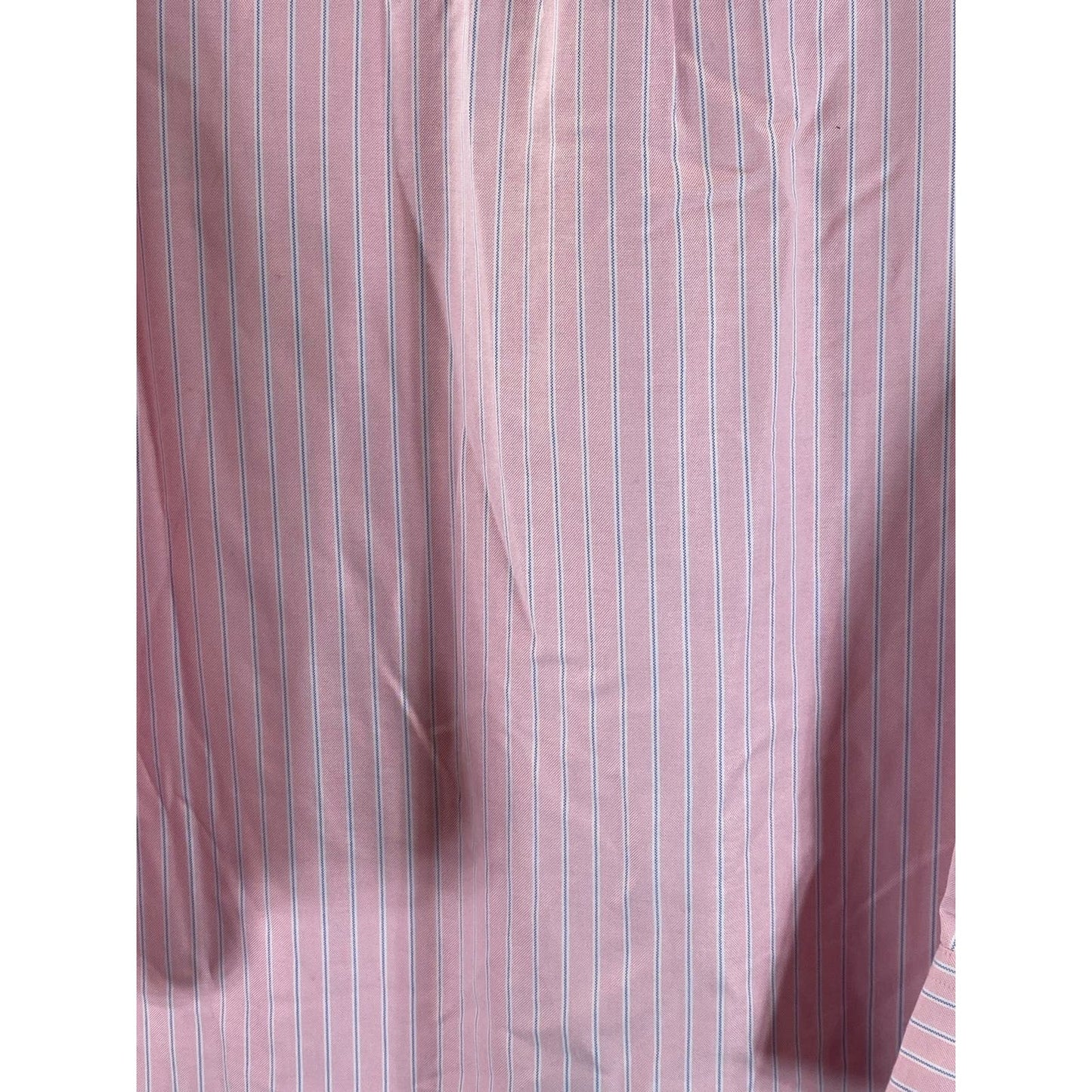 LANDS' END Men's Pink Striped Traditional-Fit No Iron Oxford Shirt SZ 17.5-34