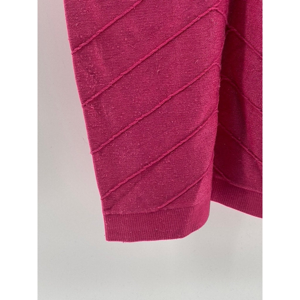 BEBE Women's Petite Bright Rose Scoop-Neck Cutout Back Bodycon Mini Dress SZ P/S