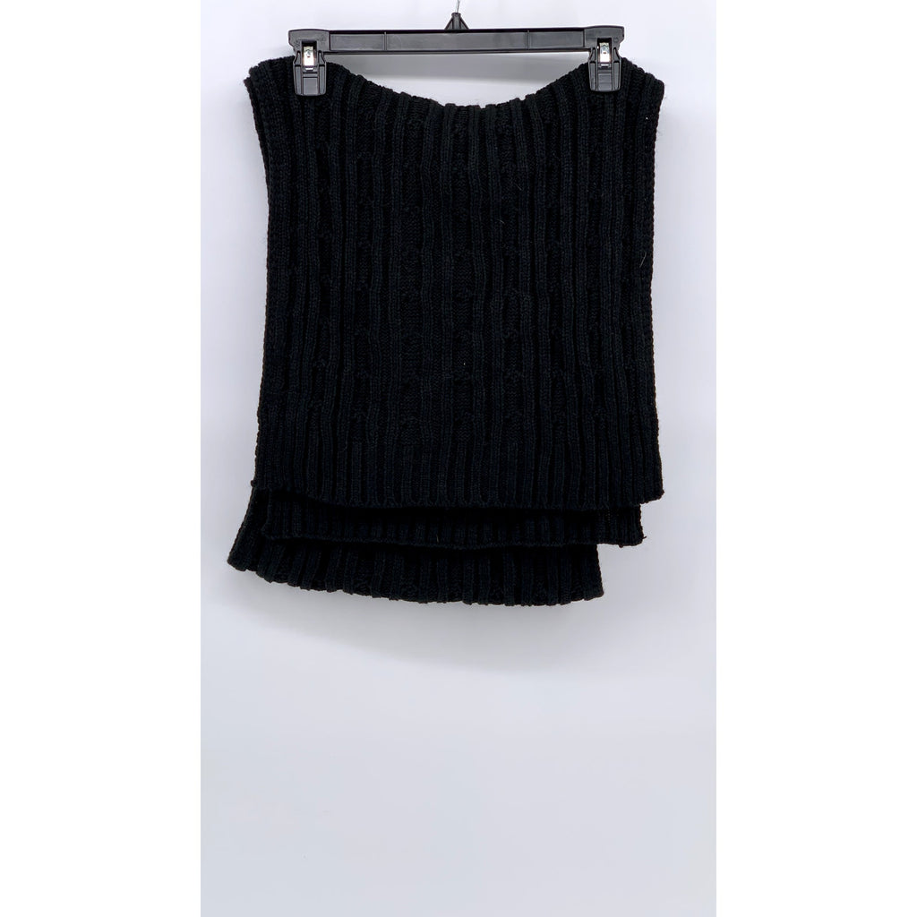 14TH & UNION Women's Black Crochet Cable Knit Scarf Shawl