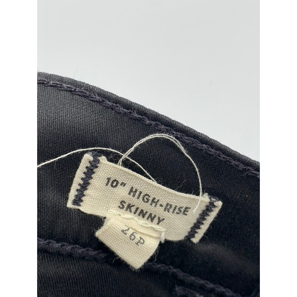 MADEWELL Women's Black Petite 10" High-Rise Skinny Jeans SZ 26P