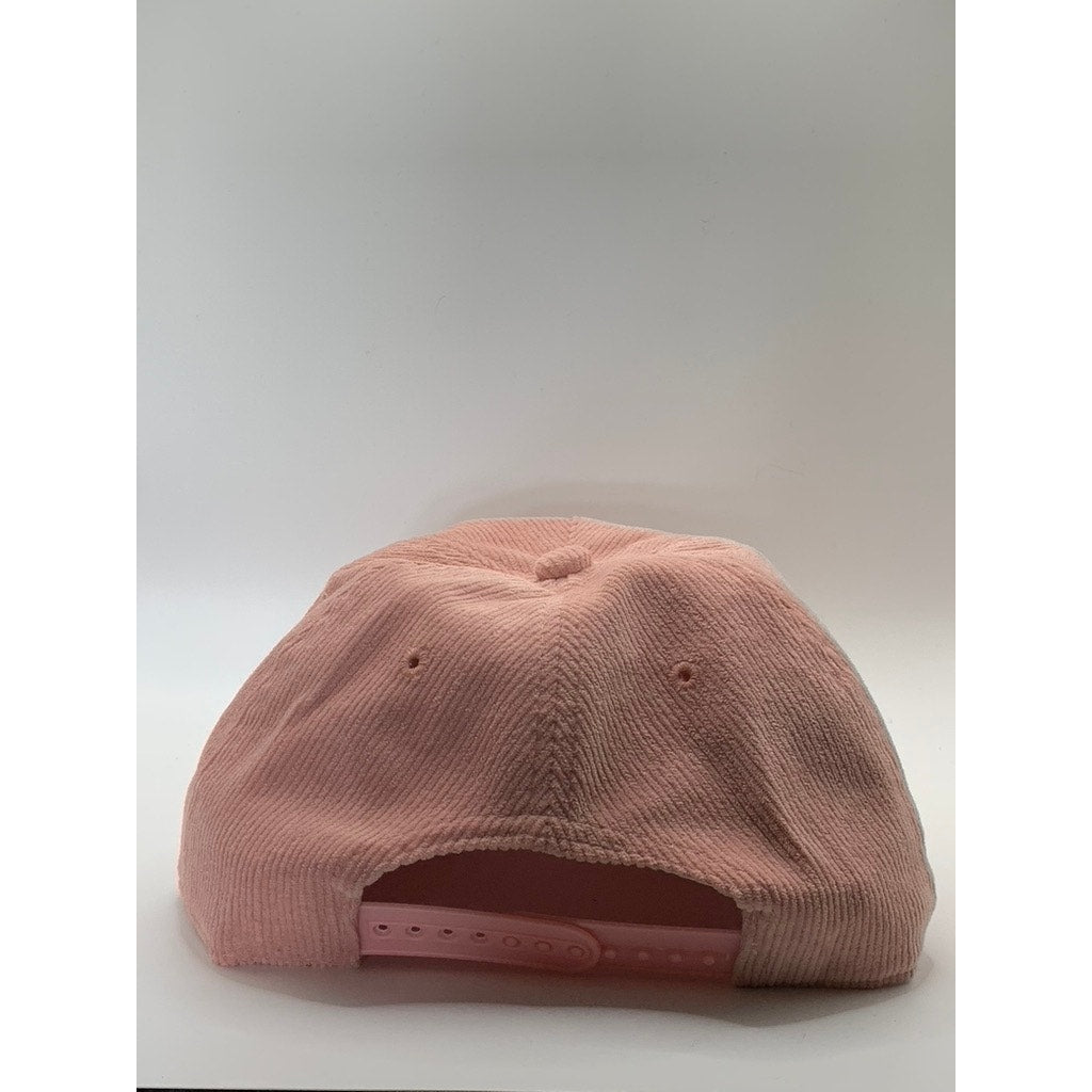 ANIMAL HOUSE Academy Fits Unisex Light Pink Embroidered Logo Corduroy Snapback
