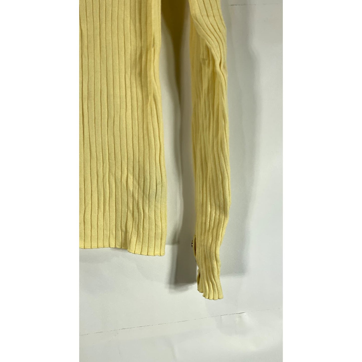 J. MCLAUGHLIN Women's Yellow Arlette Rib Stretch Turtleneck Long Sleeve Top SZ M