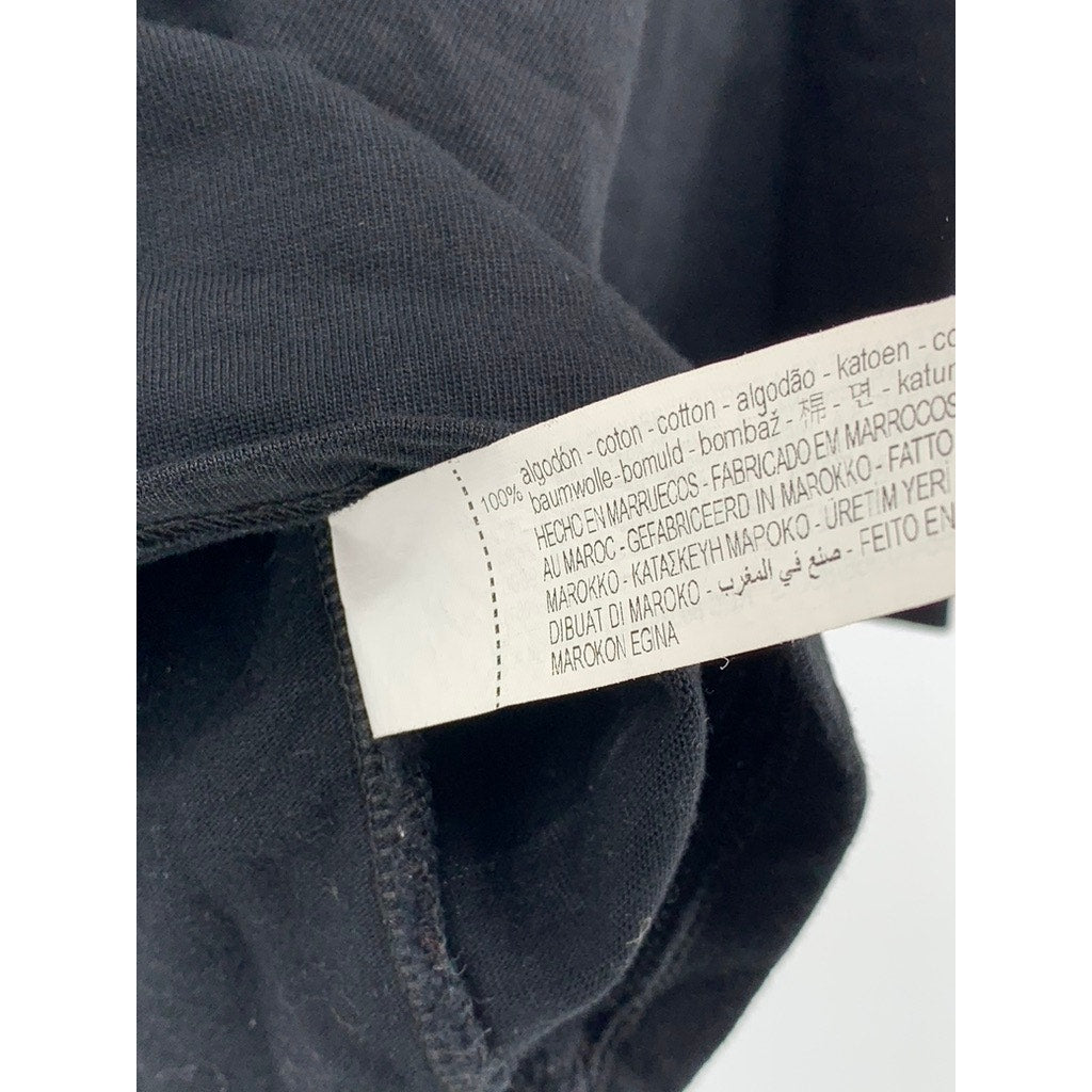 ZARA Women's Black Solid Crewneck Cropped T-Shirt SZ S