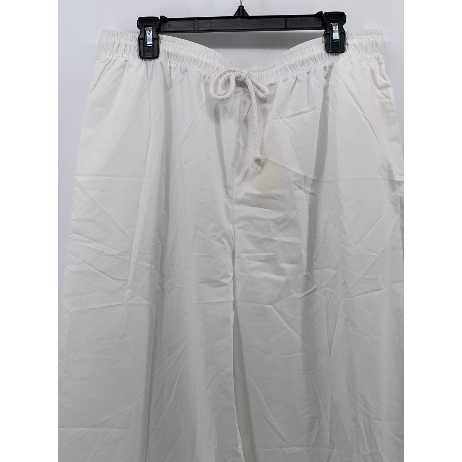 DONNI. Women’s White Drawstring Pull-On Lightweight Straight-Leg Pant SZ XXL