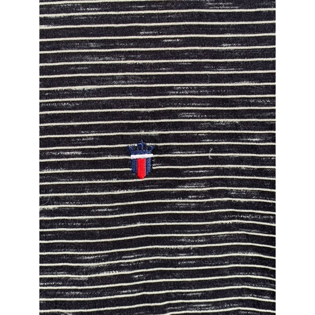 LP JEANS Men's Navy-White Striped Crewneck Casual Short Sleeve T-Shirt SZ M