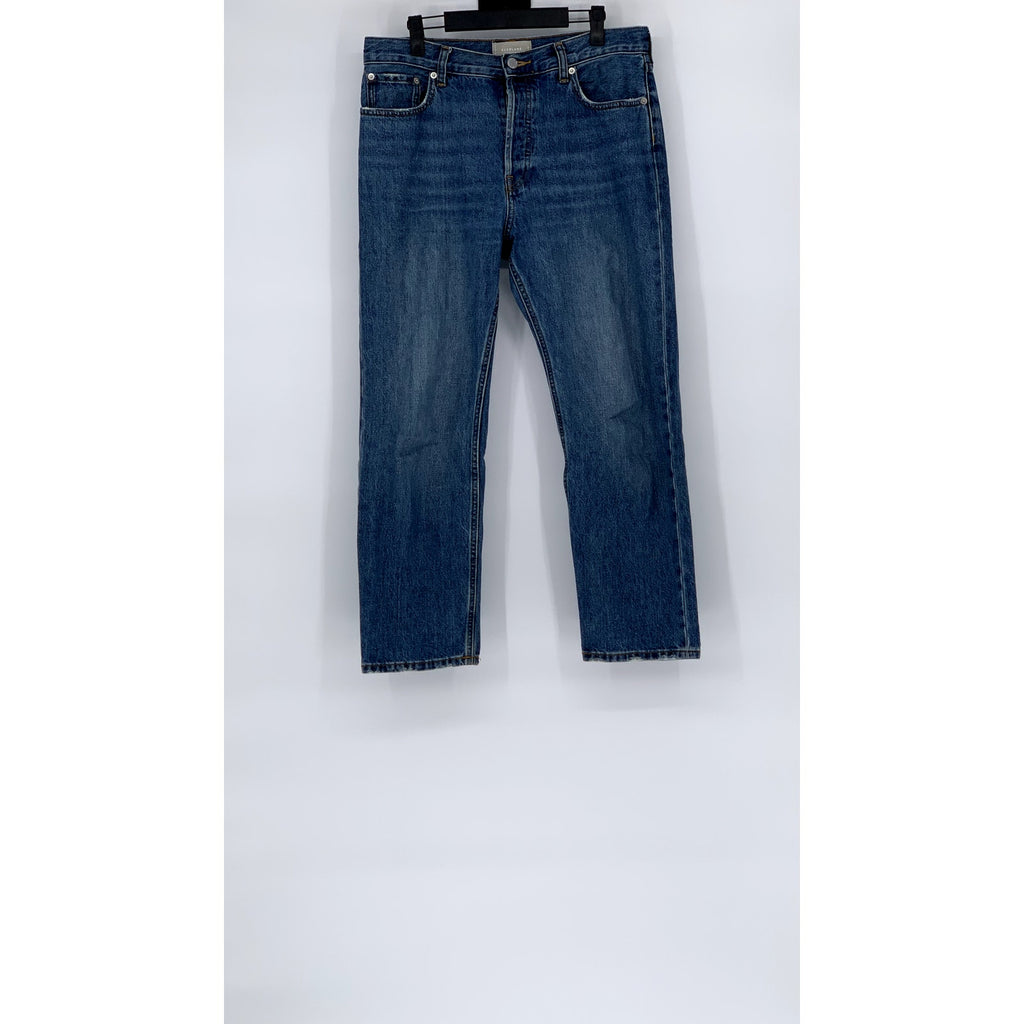 EVERLANE Men’s Dark Blue Denim The Relaxed Straight-Fit Jeans SZ 28