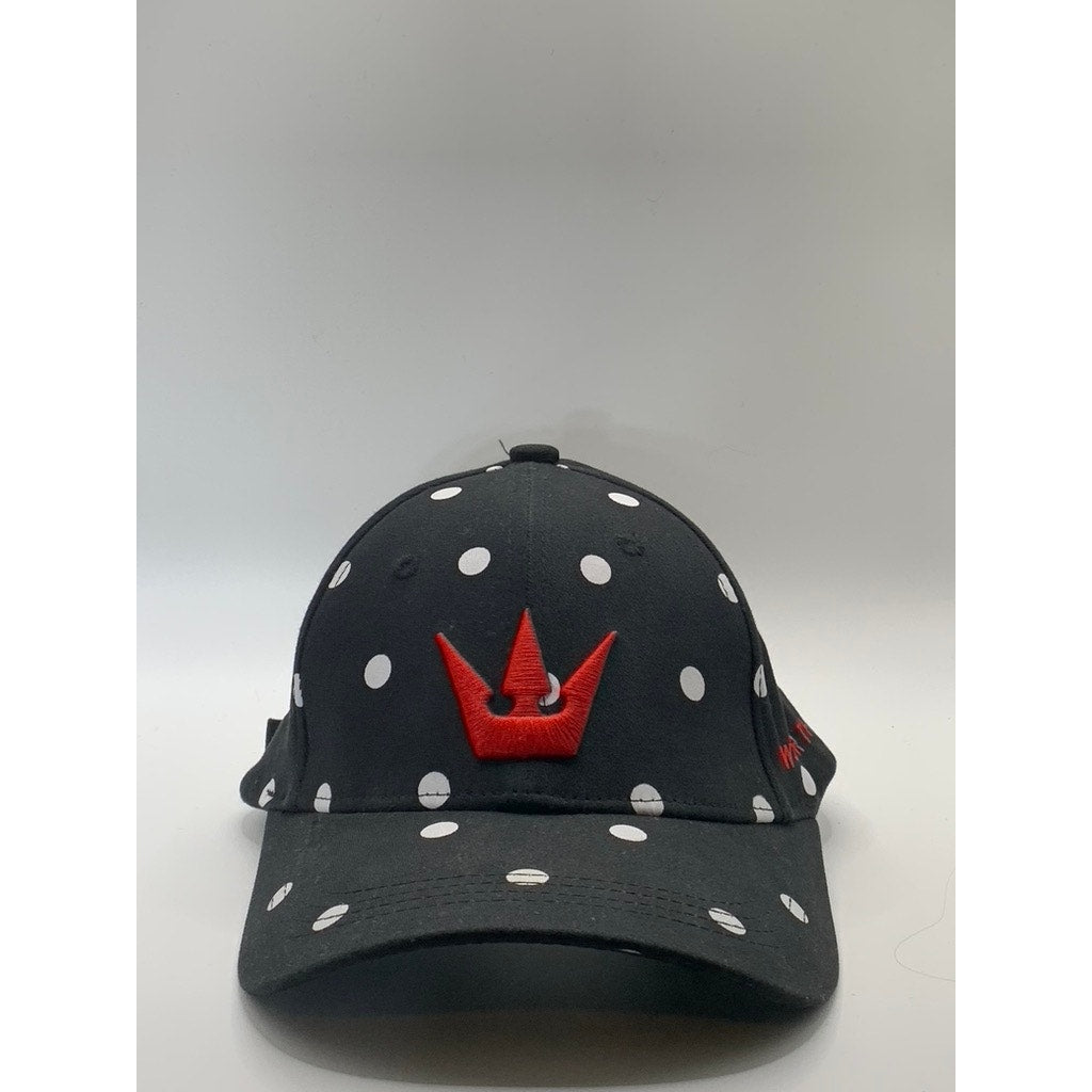 UNBRANDED Men's Black/White/Red Embroidered Logo Polka Dot Adjustable Hat OS