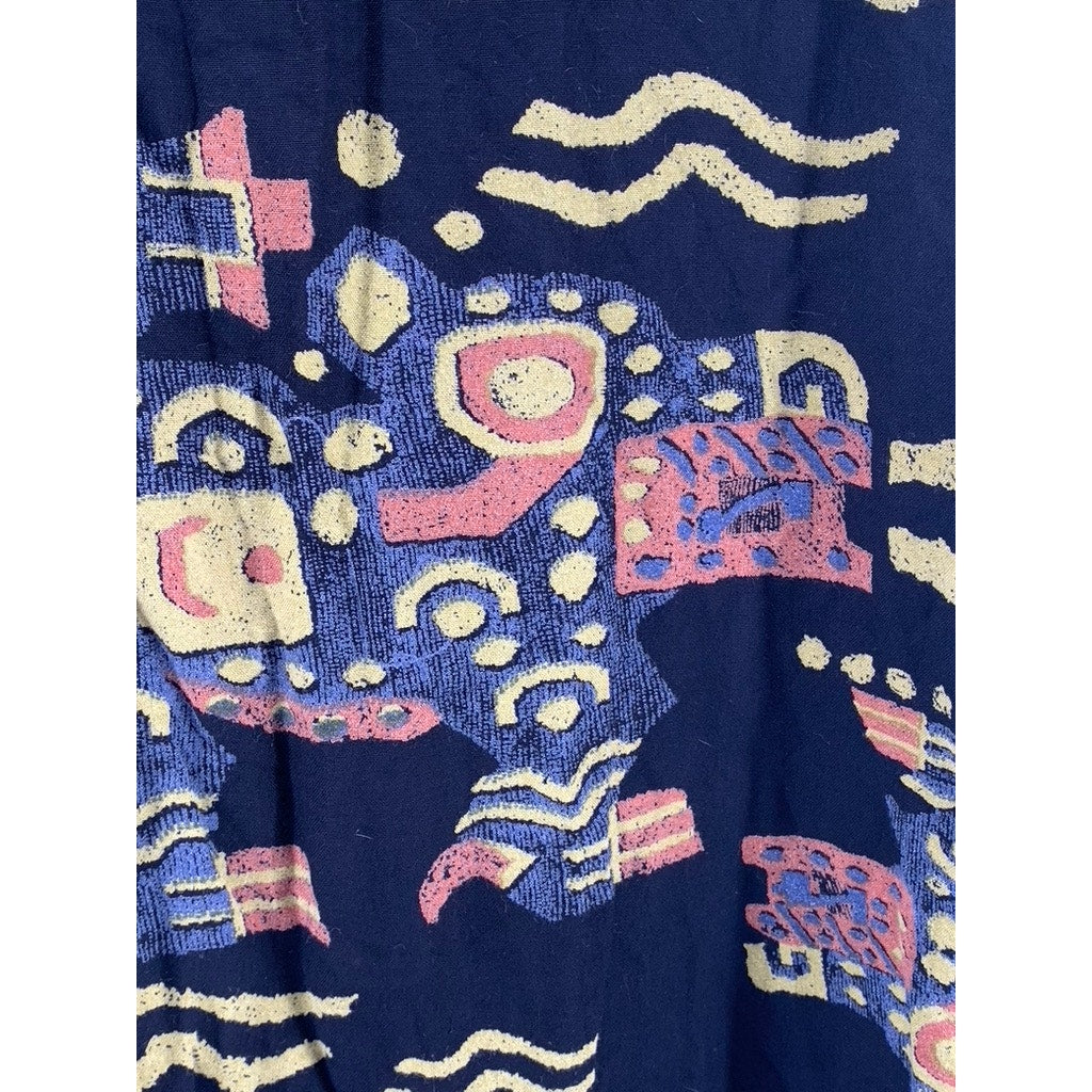 NEW OPTIONS PLUS Women's Navy Printed Short Sleeve Dress SZ 2X